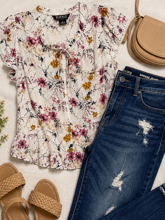 Buffalo David Bitton Tops - 2 Piece Bundle Buffalo David Bitton Floral Boho Blouse Express S 6